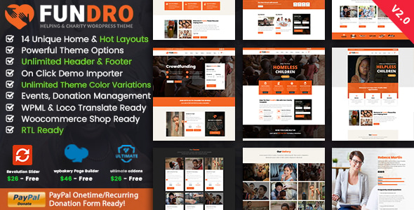 Fundro - Charity Nonprofit WordPress Theme