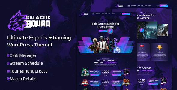 Galactic - eSports and Gaming WordPress Theme