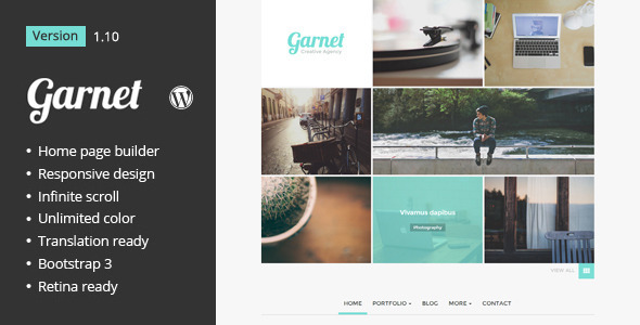 Garnet Creative Portfolio WordPress Theme