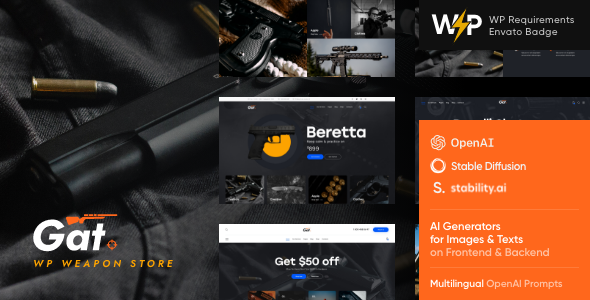 Gat - Gun & Weapon Store WordPress Theme