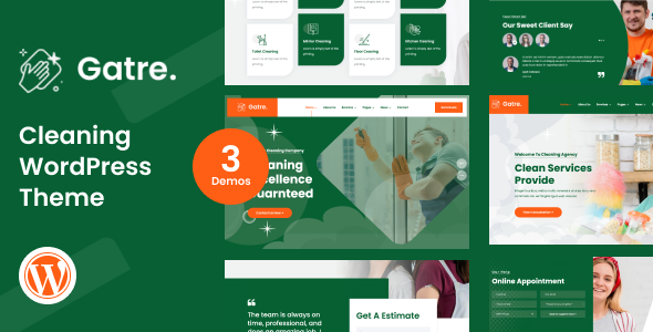 Gatre - Cleaning Company and Services WordPress Theme