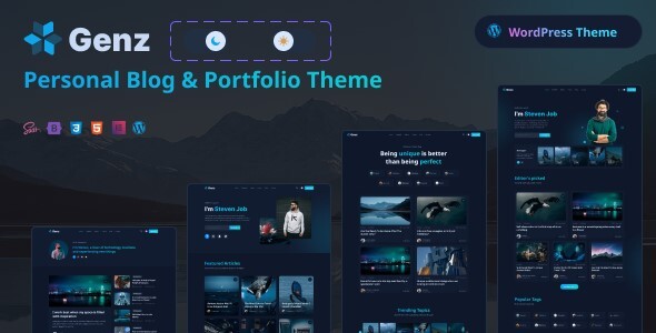 Genz - Creative Personal Blog / Portfolio Elementor WordPress Theme