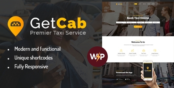 GetCab | Online Taxi Service WordPress Theme