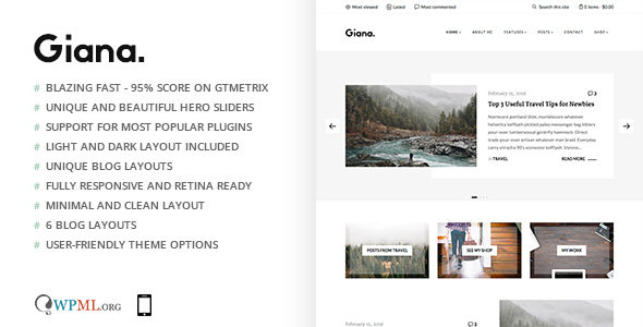 Giana - Minimal and Clean WordPress Blog Theme