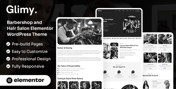 Glimy - Barbershop and Hair Salon WordPress Theme