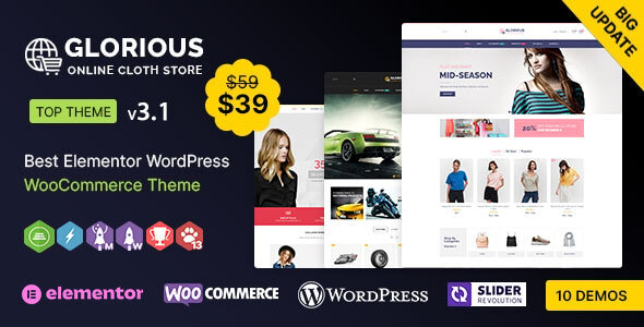 Glorious WP - Multi-purpose Elementor WooCommerce Responsive Theme