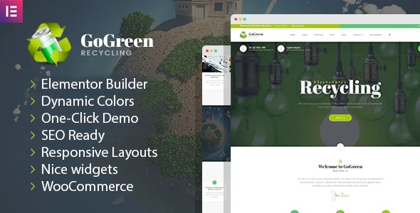 GoGreen - Waste Management and Recycling WordPress theme