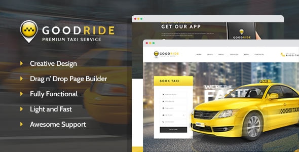 Good Ride - Taxi Company, Cab Service WordPress Theme