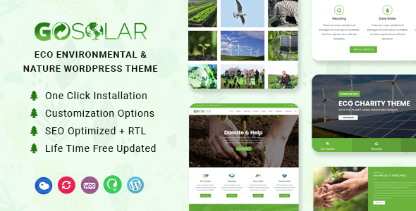 GoSolar - Eco Environmental  & Nature WordPress Theme