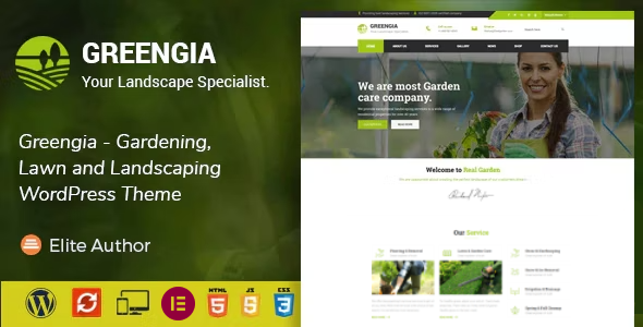 Greengia - Gardening, Lawn and Landscaping WordPress Theme