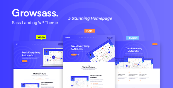 Growsass - Software Landing Page WordPress Theme