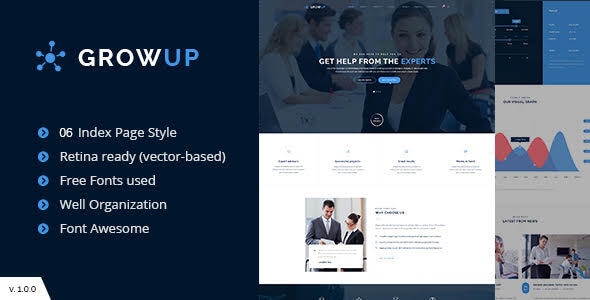 GrowUp Business & Financial WordPress Theme