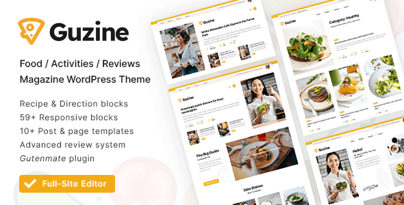 Guzine: Adsense Ready Magazine WordPress Theme for Food Blogging