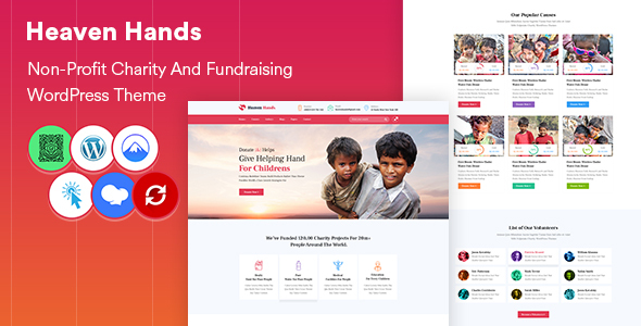 Heaven Hands- Non-Profit Charity & Fundraising WordPress Theme