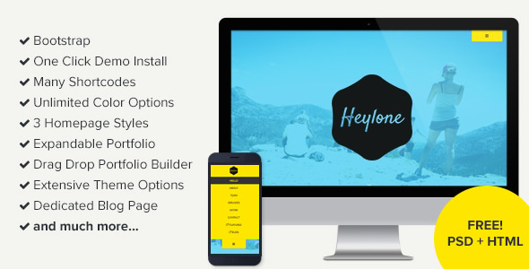 Heylone - One Page Parallax WordPress Theme