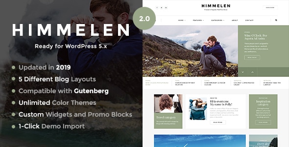 Himmelen - Personal Minimal WordPress Blog Theme