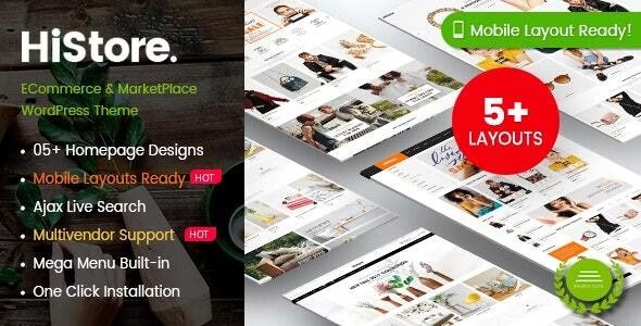 HiStore - Fashion Shop, Furniture Store eCommerce MarketPlace WordPress Theme (Mobile Layouts Ready)