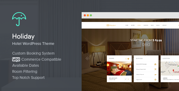 Holiday - Hotel WordPress Theme