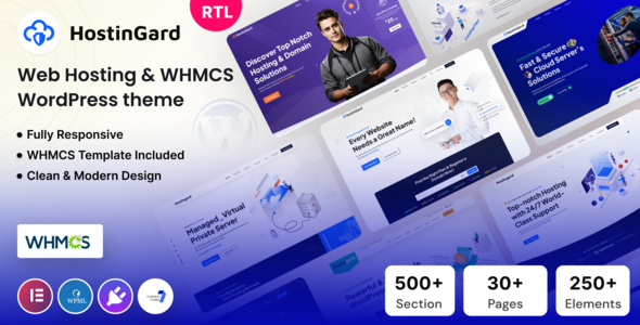 Hostingard - Web Hosting WordPress Theme with WHMCS