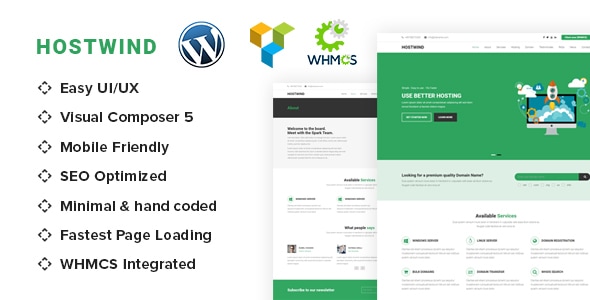 HostWind - Hosting WordPress theme with WHMCS