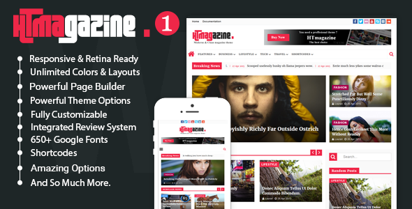 HTmagazine -  WordPress Newspaper Magazine Blog Theme