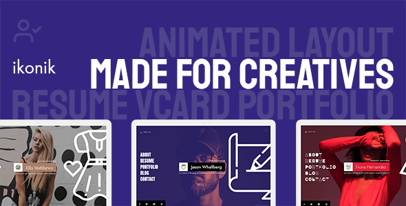 Ikonik - Resume vCard WordPress Theme