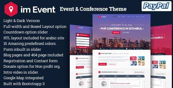 imEvent - Conference Meetup Christmas New Year Halloween Event WordPress Theme