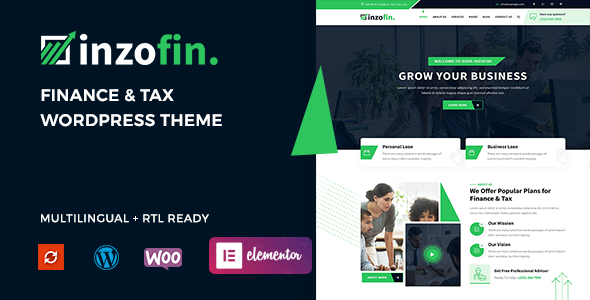 Inzofin – Finance & Tax WordPress Theme