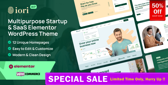 iori - Multipurpose Startup & SaaS Software Technology Elementor WordPress Theme