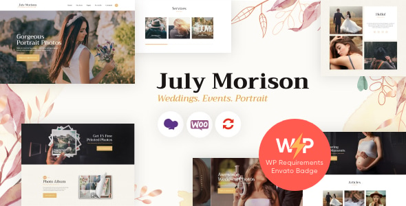 July Morison | Event Photographer's Portfolio WordPress Theme