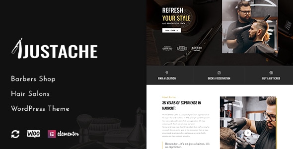 Justache - WordPress Theme for Barbers & Salons