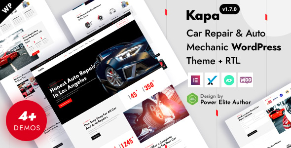 Kapa - Car Repair & Auto Services Elementor WordPress Theme