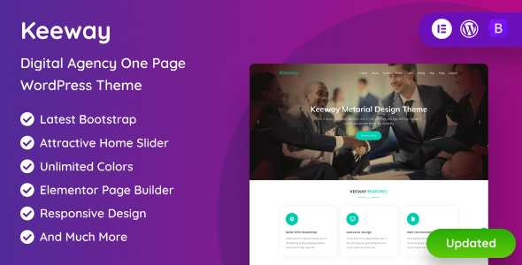 Keeway - Digital Agency One page WordPress Theme