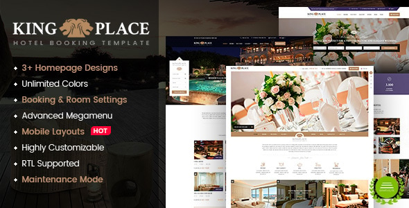 KingPlace - Hotel Booking, Spa & Resort WordPress Theme (Mobile Layout Ready)