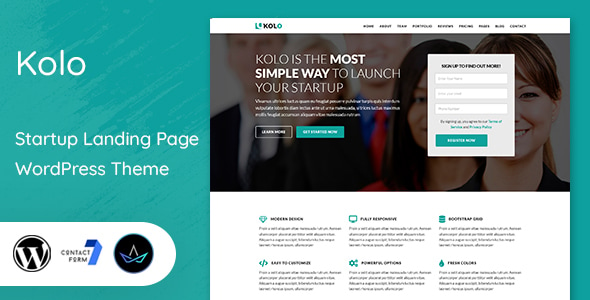 Kolo -  Startup Landing Page WordPress Theme