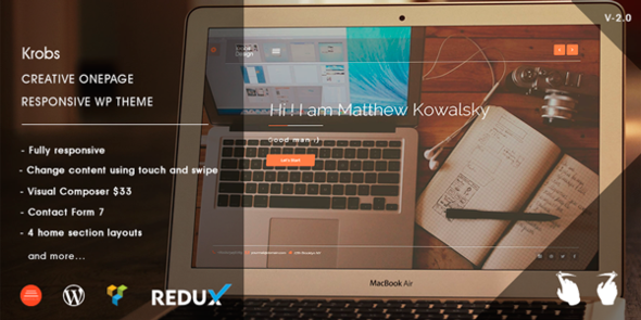 Krobs - Personal Onepage Responsive WP Theme
