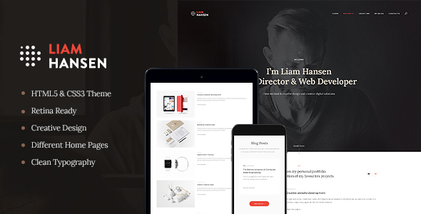 Liam Hansen - Creative Freelancers & Agency WordPress Theme