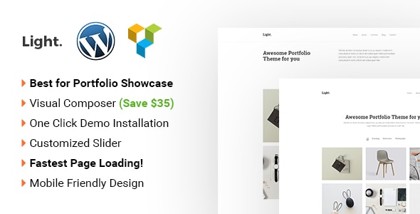 Light - Minimalist WordPress portfolio theme