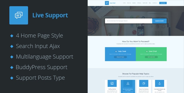 Live Support - Helpdesk Responsive WordPress Theme