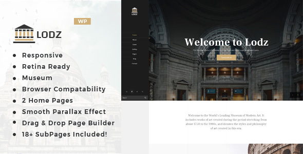 Lodz - Museum & Exhibition WordPress Theme