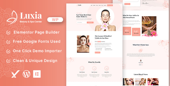 Luxia Beauty & Spa Center WordPress Theme