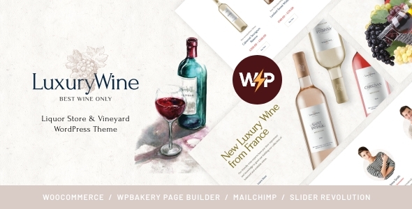 Luxury Wine | Liquor Store & Vineyard WordPress Theme + Shop