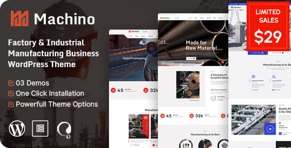 Machino - Factory & Industrial WordPress Theme