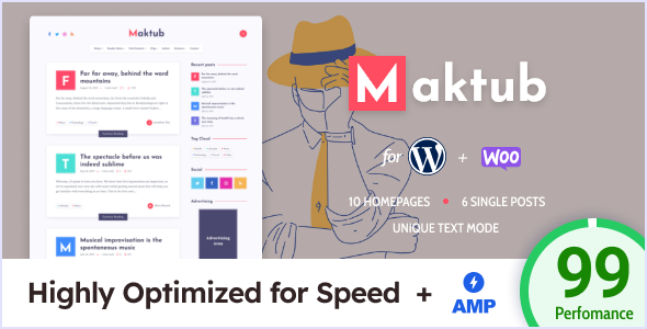 Maktub - Minimal & Lightweight Blog for WordPress