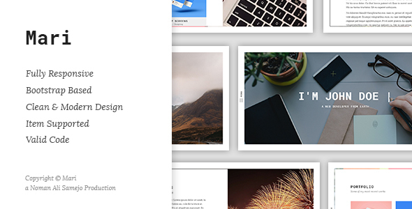 Mari - Responsive Resume / CV / vCard WordPress Theme