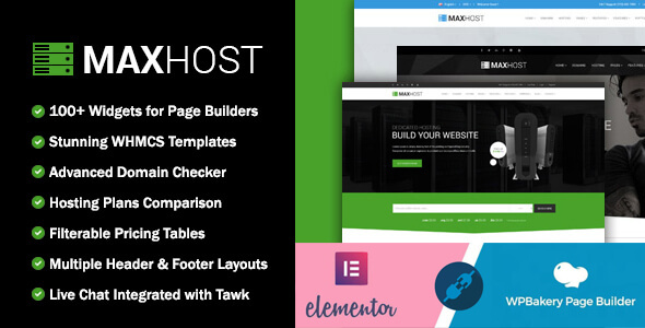 MaxHost - Web Hosting, WHMCS and Corporate Business WordPress Theme with WooCommerce