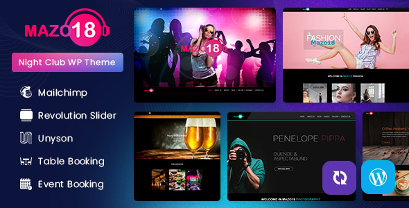 Mazo18 Night Club WordPress Theme