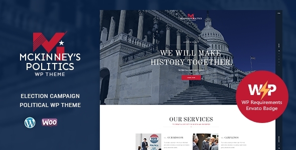 MCKinney's Politics | Elections Campaign & Social Activism WordPress Theme