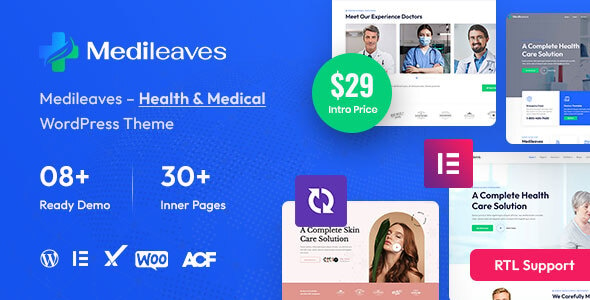 Medileaves - Health & Medical WordPress Theme + RTL Ready