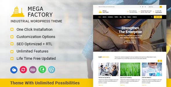 Mega Factory - Industrial WordPress Theme